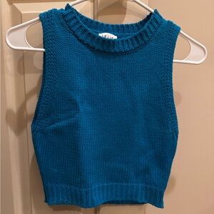 Le Lis Teal Knit Crop Top